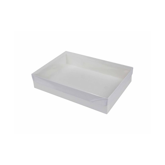 White Clear Top Stationary Box