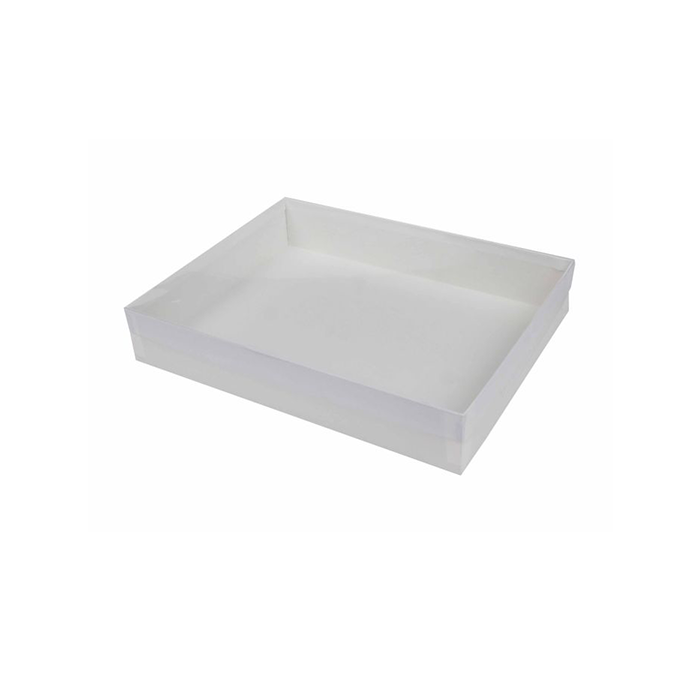 White Clear Top Stationary Box